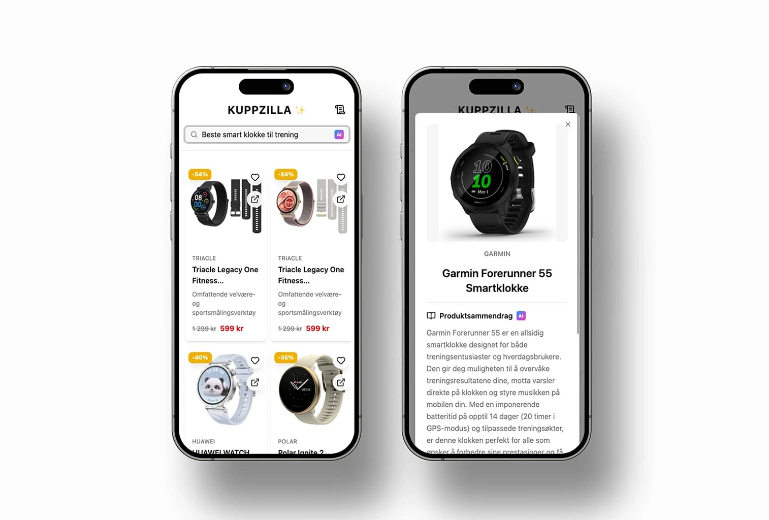 Kuppzilla project screenshot 2 - Kuppzilla Mockup Mobile